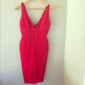 HERVE LEGER RED Bandage Dress Sz Small 100% Auth